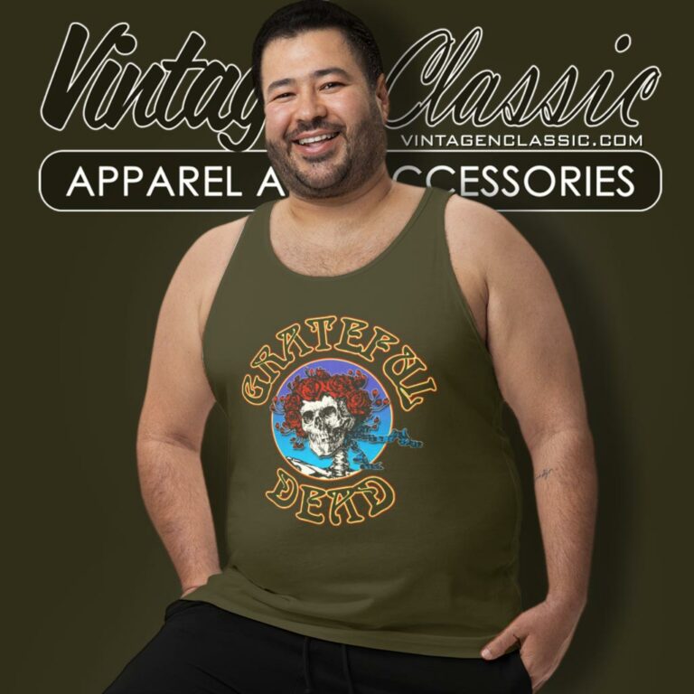 Grateful Dead Shirt Skeleton Rose Tank Top Racerback Grateful Dead Shirt Skeleton Rose Tank Top Racerback