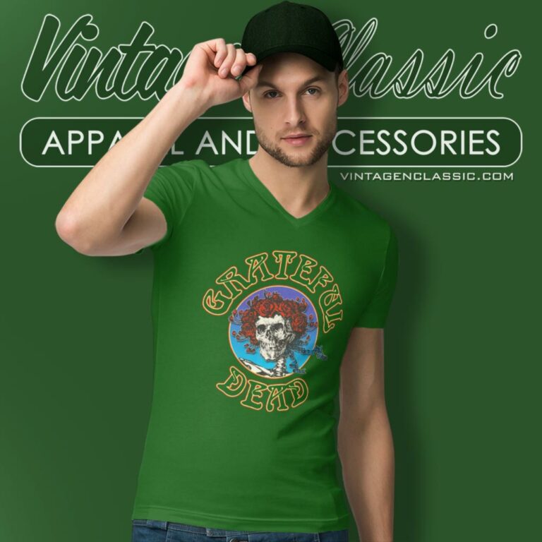 Grateful Dead Shirt Skeleton Rose V Neck TShirt Grateful Dead Shirt Skeleton Rose V Neck TShirt