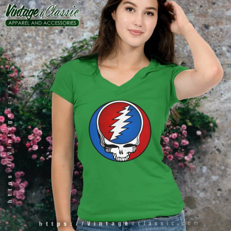 Grateful Dead Skull Logo V Neck TShirt Grateful Dead Skull Logo V Neck TShirt