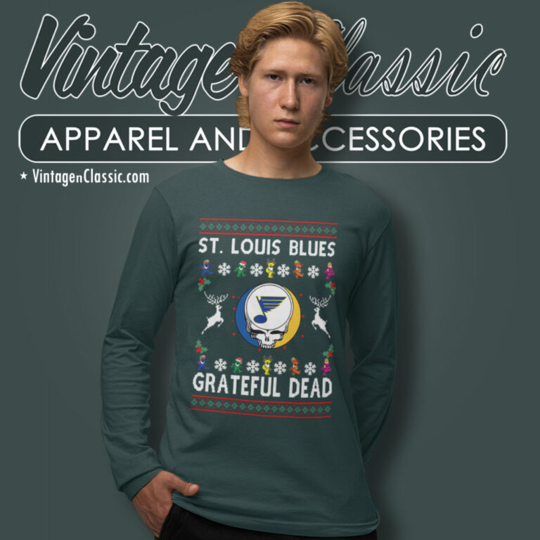 Grateful Dead St Louis Blues Ugly Christmas Long Sleeve Tee Grateful Dead St Louis Blues Ugly Christmas Long Sleeve Tee