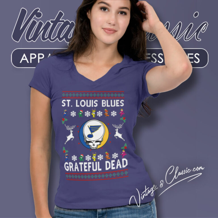 Grateful Dead St Louis Blues Ugly Christmas V Neck TShirt Grateful Dead St Louis Blues Ugly Christmas V Neck TShirt