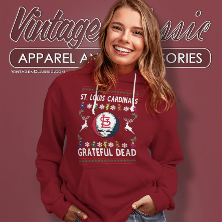 Grateful Dead St Louis Cardinals Ugly Christmas Hoodie Grateful Dead St Louis Cardinals Ugly Christmas Hoodie