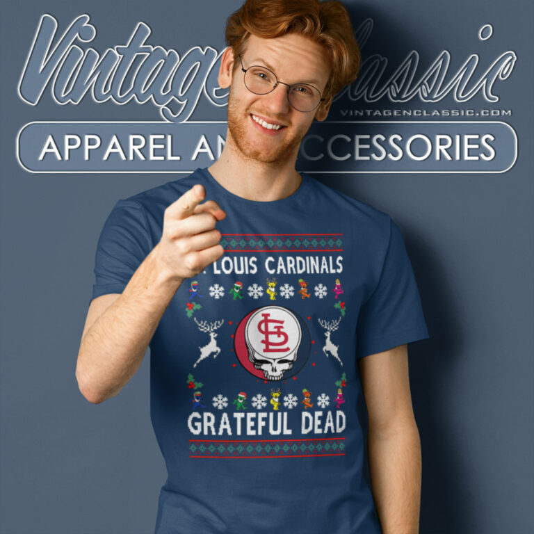 Grateful Dead St Louis Cardinals Ugly Christmas T Shirt Grateful Dead St Louis Cardinals Ugly Christmas T Shirt
