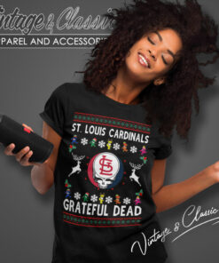Grateful Dead St Louis Cardinals Ugly Christmas Women T Shirt