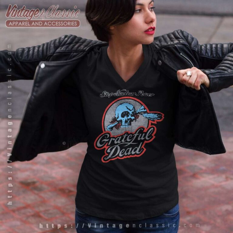 Grateful Dead Stop Nuclear Power V Neck TShirt Grateful Dead Stop Nuclear Power V Neck TShirt