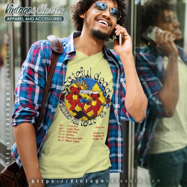 Grateful Dead Summer Fall Tour V Neck TShirt Grateful Dead Summer Fall Tour V Neck TShirt