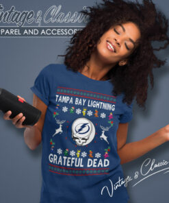Grateful Dead Tampa Bay Lightning Ugly Christmas Women T Shirt