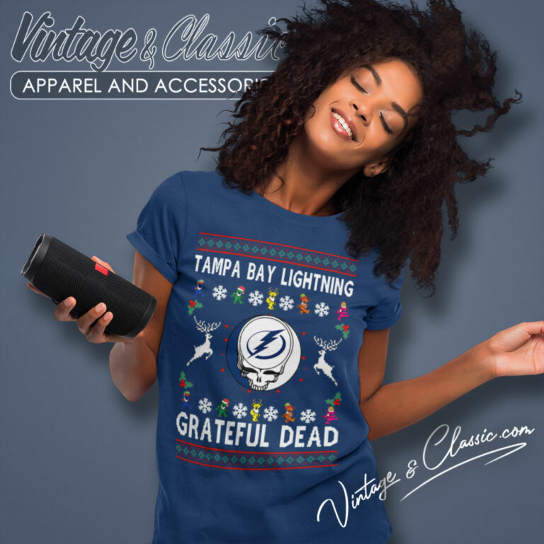 Grateful Dead Tampa Bay Lightning Ugly Christmas Women T Shirt Grateful Dead Tampa Bay Lightning Ugly Christmas Women T Shirt