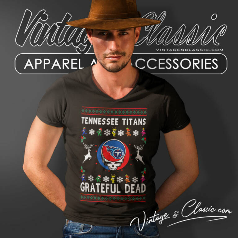 Grateful Dead Tennessee Titans Ugly Christmas V Neck TShirt Grateful Dead Tennessee Titans Ugly Christmas V Neck TShirt