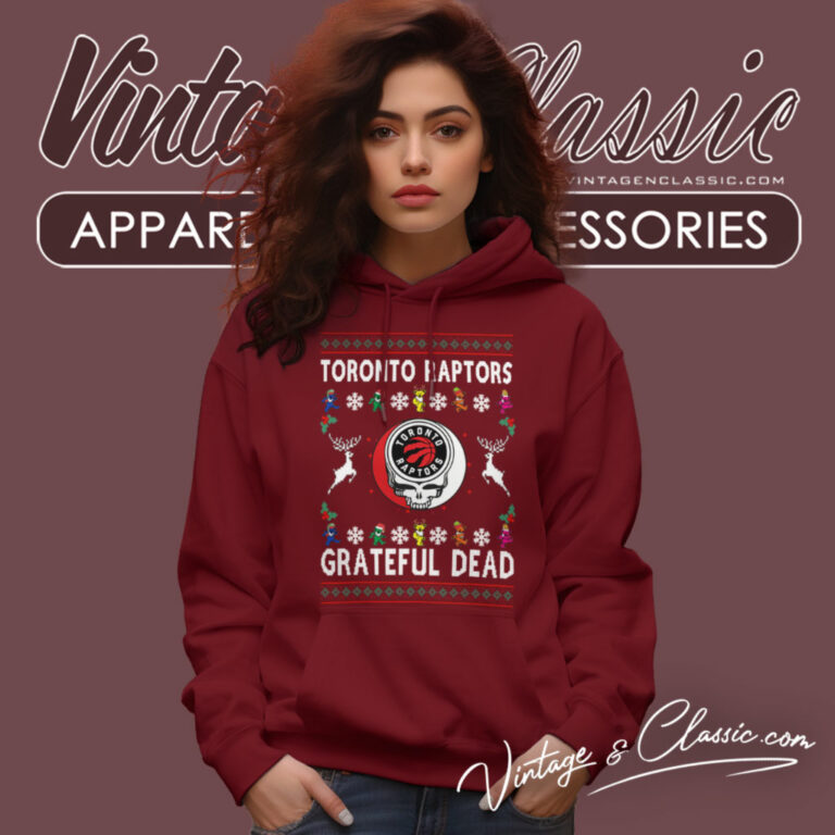 Grateful Dead Toronto Raptors Ugly Christmas Hoodie Grateful Dead Toronto Raptors Ugly Christmas Hoodie