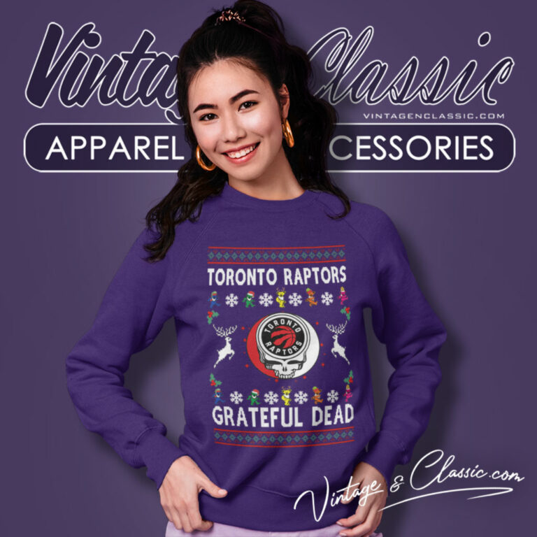 Grateful Dead Toronto Raptors Ugly Christmas Sweatshirt Grateful Dead Toronto Raptors Ugly Christmas Sweatshirt
