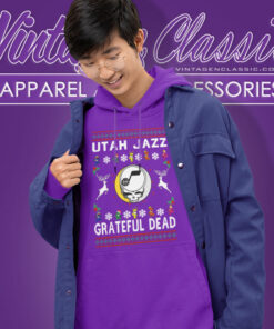 Grateful Dead Utah Jazz Ugly Christmas Hoodie