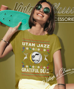 Grateful Dead Utah Jazz Ugly Christmas Women T Shirt