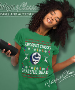 Grateful Dead Vancouver Canucks Ugly Christmas Women T Shirt
