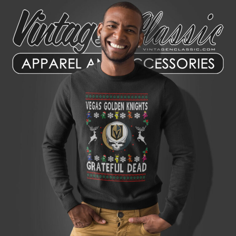 Grateful Dead Vegas Golden Knights Ugly Christmas Sweatshirt Grateful Dead Vegas Golden Knights Ugly Christmas Sweatshirt