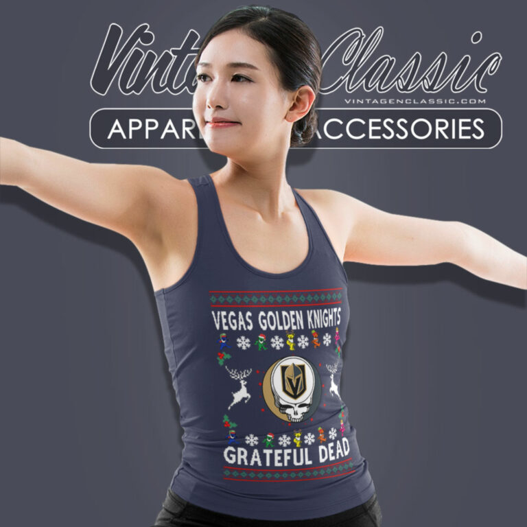 Grateful Dead Vegas Golden Knights Ugly Christmas Tank Top Racerback Grateful Dead Vegas Golden Knights Ugly Christmas Tank Top Racerback