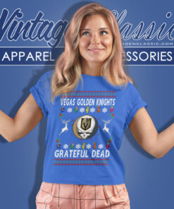 Grateful Dead Vegas Golden Knights Ugly Christmas Women T Shirt