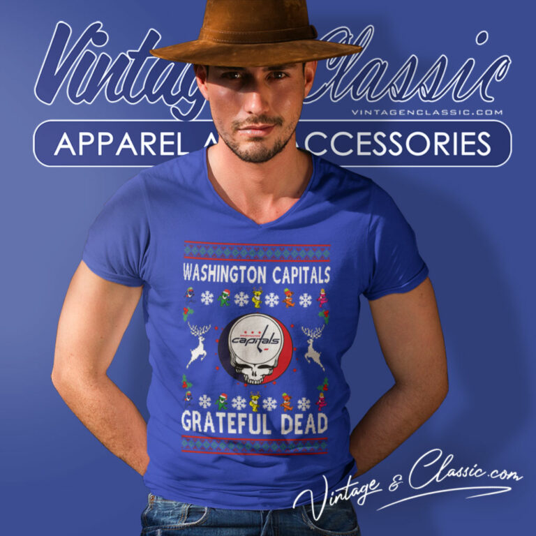Grateful Dead Washington Capitals Ugly Christmas V Neck TShirt Grateful Dead Washington Capitals Ugly Christmas V Neck TShirt