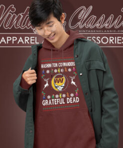 Grateful Dead Washington Commanders Ugly Christmas Shirt 6 Grateful Dead Washington Commanders Ugly Christmas Hoodie