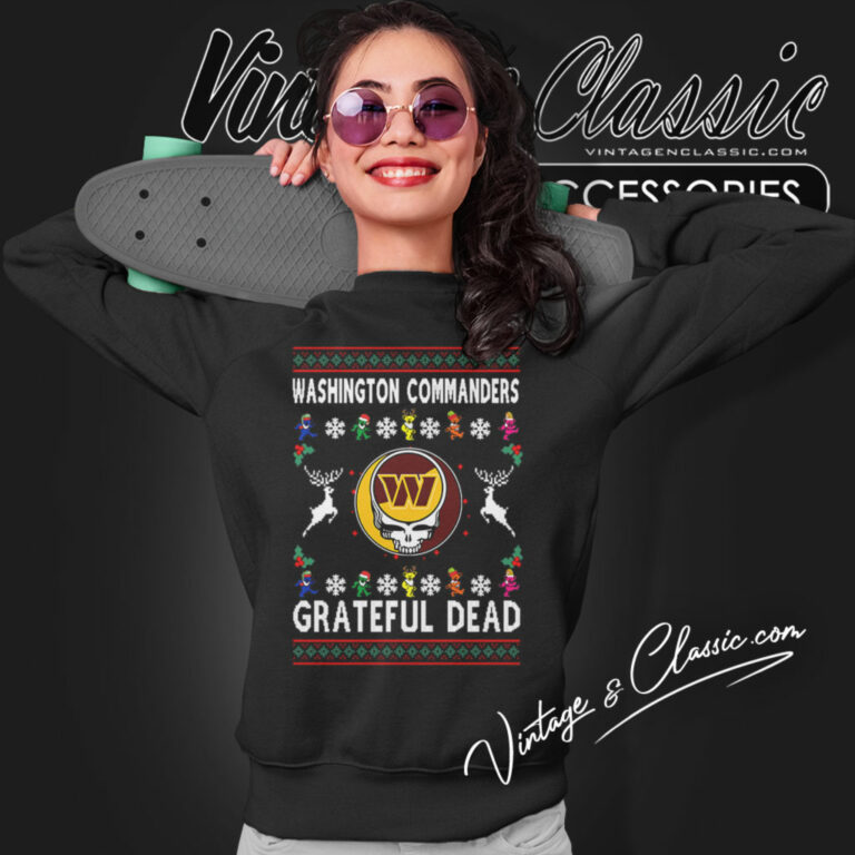 Grateful Dead Washington Commanders Ugly Christmas Sweatshirt Grateful Dead Washington Commanders Ugly Christmas Sweatshirt