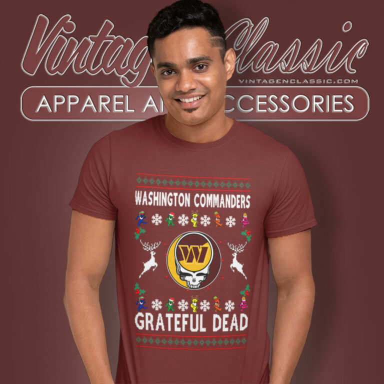 Grateful Dead Washington Commanders Ugly Christmas T Shirt Grateful Dead Washington Commanders Ugly Christmas T Shirt