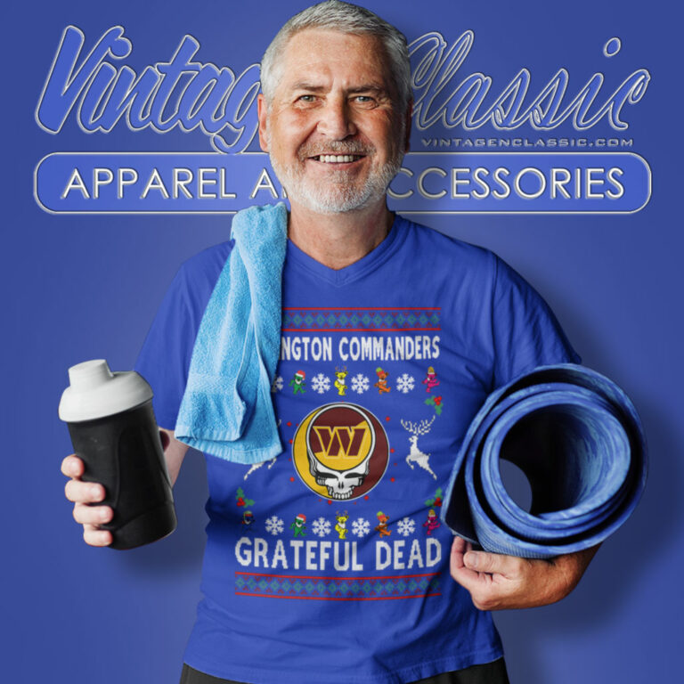 Grateful Dead Washington Commanders Ugly Christmas V Neck TShirt Grateful Dead Washington Commanders Ugly Christmas V Neck TShirt