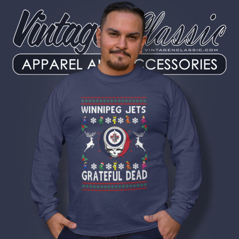 Grateful Dead Winnipeg Jets Ugly Christmas Long Sleeve Tee Grateful Dead Winnipeg Jets Ugly Christmas Long Sleeve Tee