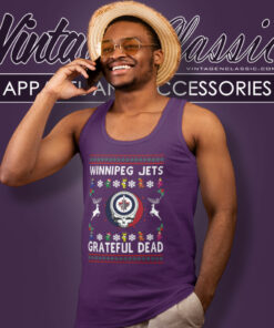 Grateful Dead Winnipeg Jets Ugly Christmas Tank Top Racerback