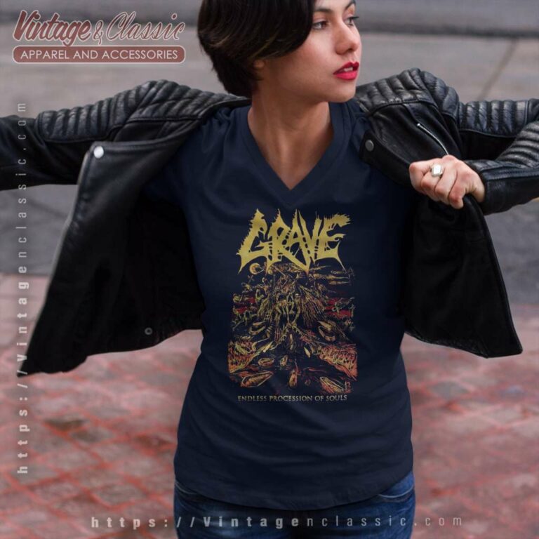 Grave Shirt Endless Procession Of Souls V Neck TShirt Grave Shirt Endless Procession Of Souls V Neck TShirt