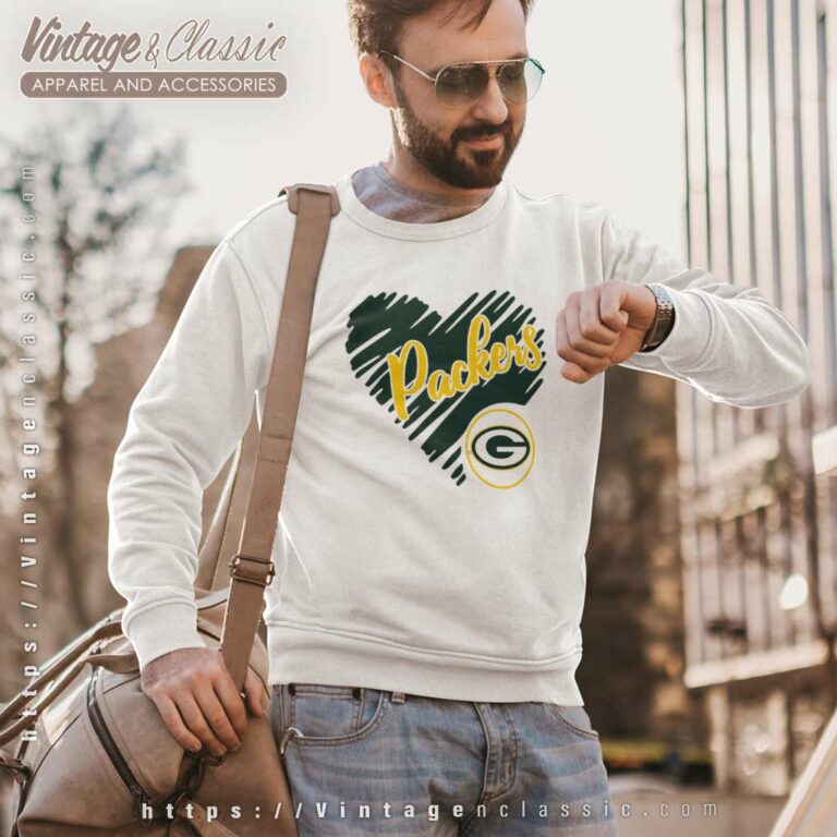 Green Bay Packer Shirt Packers Heart Sweatshirt Green Bay Packer Shirt Packers Heart Sweatshirt