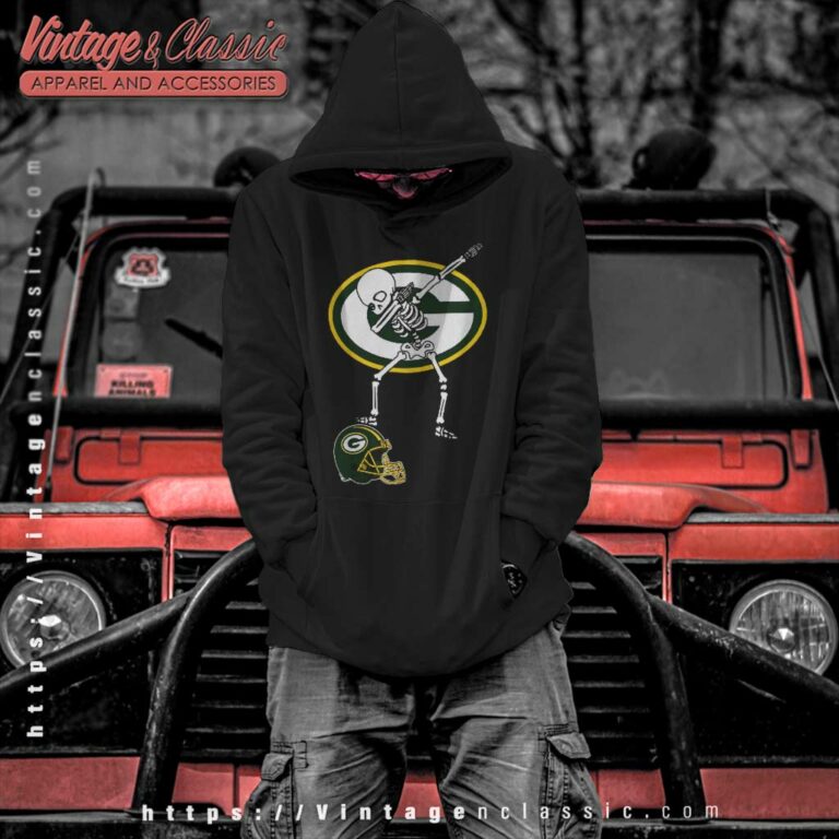 Green Bay Packer Skeleton Dabbing Hoodie Green Bay Packer Skeleton Dabbing Hoodie