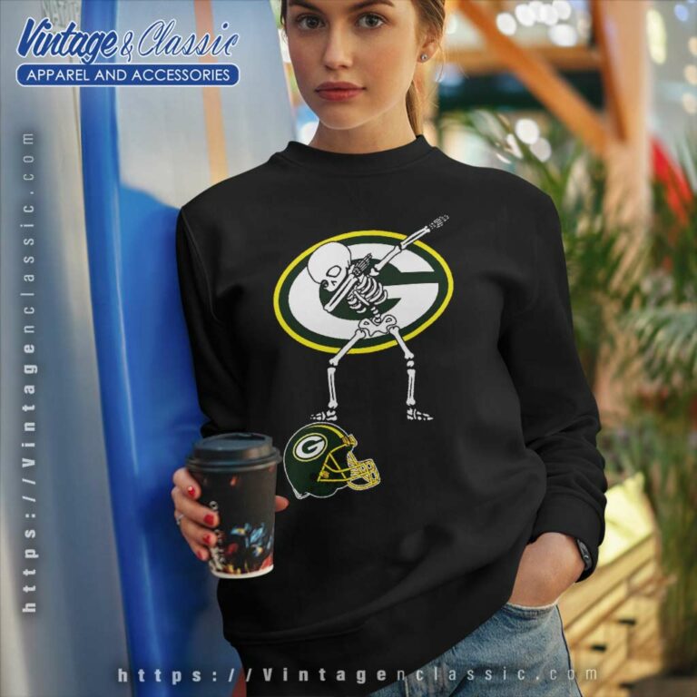 Green Bay Packer Skeleton Dabbing Sweatshirt Green Bay Packer Skeleton Dabbing Sweatshirt