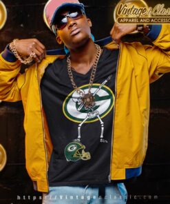 Green Bay Packer Skeleton Dabbing V Neck TShirt