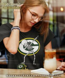 Green Bay Packer Skeleton Dabbing Women TShirt
