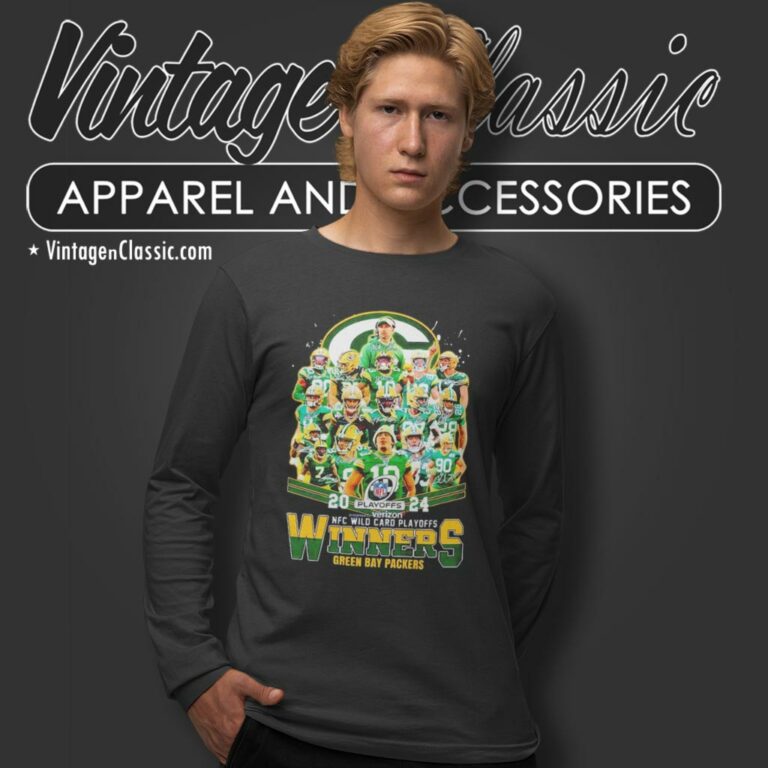 Green Bay Packers 2024 Nfl Wild Card Playoffs Winners Signatures Long Sleeve Tee Green Bay Packers 2024 Nfl Wild Card Playoffs Winners Signatures Long Sleeve Tee