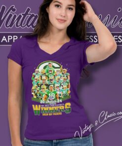 Green Bay Packers 2024 NFL Wild Card Playoffs Winners Signatures Shirt 5 Green Bay Packers 2024 Nfl Wild Card Playoffs Winners Signatures V Neck TShirt