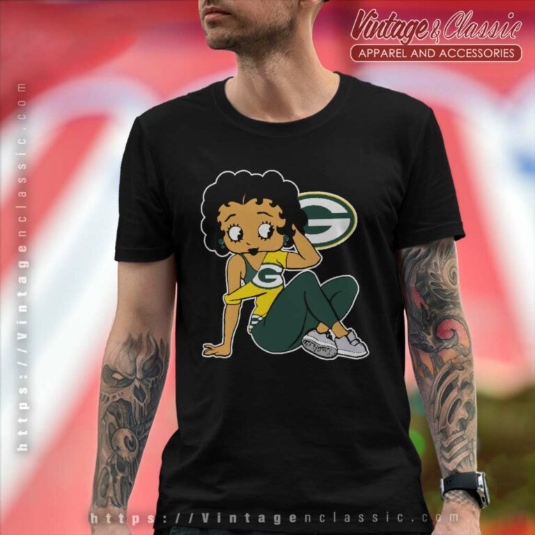 Green Bay Packers Betty Boop Football T Shirt Green Bay Packers Betty Boop Football T Shirt