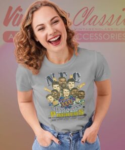 Green Bay Packers Caricature Super Bowl Champions Women TShirt