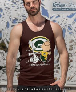 Green Bay Packers Charlie Brown Snoopy Dancing Tank Top Racerback