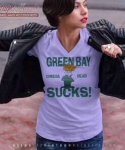 Green Bay Packers Cheese Head Suck V Neck TShirt