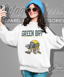 Green Bay Packers Football Helmet Vintage Sweatshirt