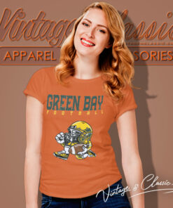 Green Bay Packers Football Helmet Vintage Women T Shirt