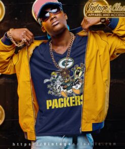 Green Bay Packers Football Looney Tunes V Neck TShirt