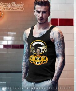 Green Bay Packers Freddy Krueger Michael Myers Jason Voorhees Pumpkin Halloween Tank Top Racerback