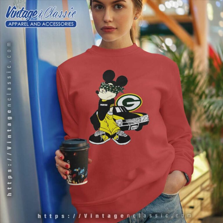 Green Bay Packers Gangster Mickey Mouse Sweatshirt Green Bay Packers Gangster Mickey Mouse Sweatshirt
