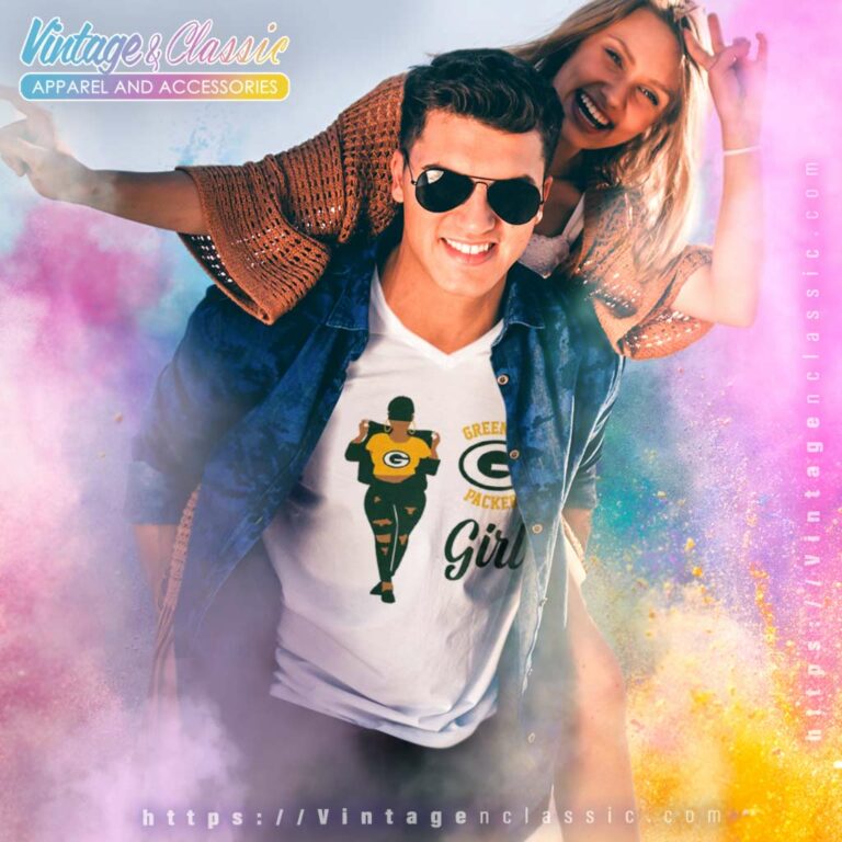 Green Bay Packers Girl V Neck TShirt Green Bay Packers Girl V Neck TShirt