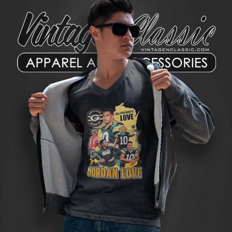 Green Bay Packers Go Pack Go All You Need Is Love Jordan 10 V Neck TShirt Green Bay Packers Go Pack Go All You Need Is Love Jordan 10 V Neck TShirt