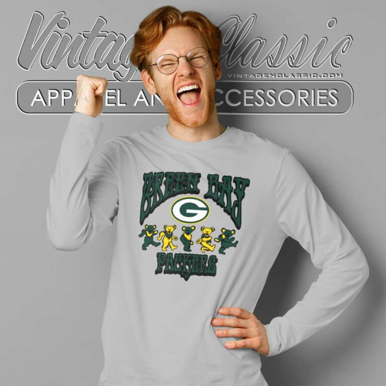 Green Bay Packers Grateful Dead Dancing Bears Long Sleeve Tee Green Bay Packers Grateful Dead Dancing Bears Long Sleeve Tee