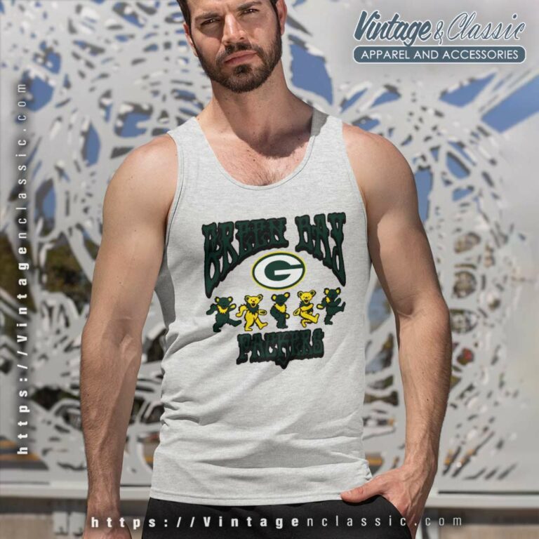 Green Bay Packers Grateful Dead Dancing Bears Tank Top Racerback Green Bay Packers Grateful Dead Dancing Bears Tank Top Racerback