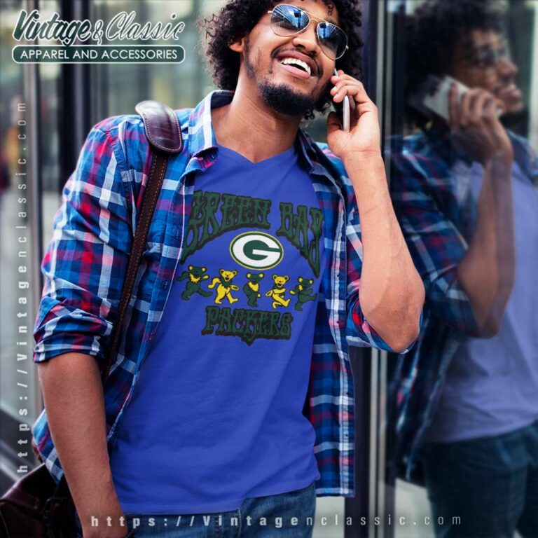 Green Bay Packers Grateful Dead Dancing Bears V Neck TShirt Green Bay Packers Grateful Dead Dancing Bears V Neck TShirt